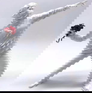 BANSKY FLOWER RIOTER 8.46": An iconic design that is an ideal gift idea for any art lover and a striking addition to your own home. Banksy Flower Rioter is a unique home décor to compliment any room. Made with a keen attention