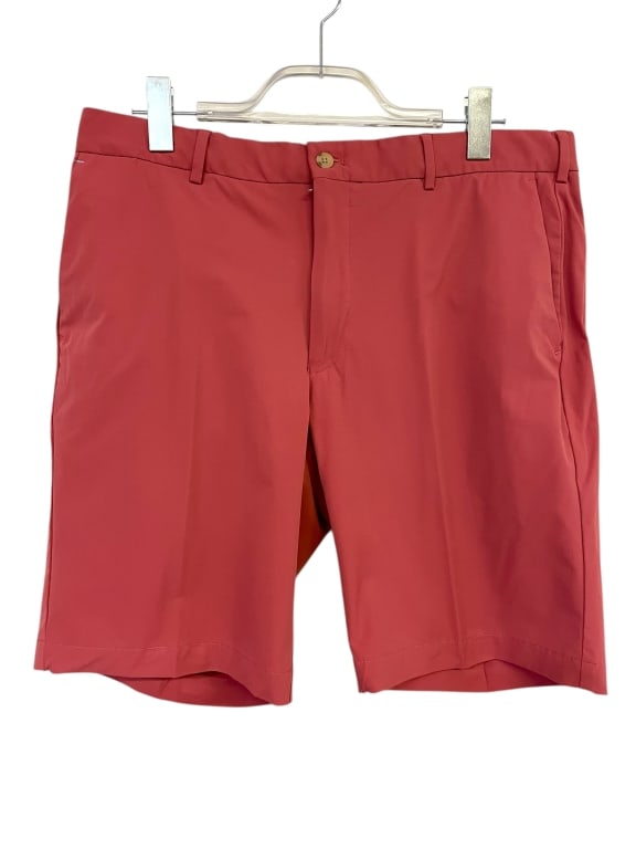 PETER MILLAR MEN'S RED FLAT-FRONT GOLF SHORTS (1 of 4)