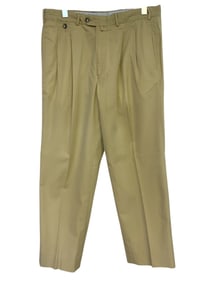 FACONNABLE MEN'S KHAKI PLEATED DRESS PANTS
