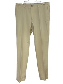 PETER MILLAR MENS KHAKI FLAT FRONT CHINOS