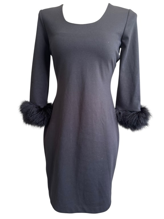 VTG CALVIN KLEIN BLACK SHEATH DRESS SZ 2/4 (1 of 2)