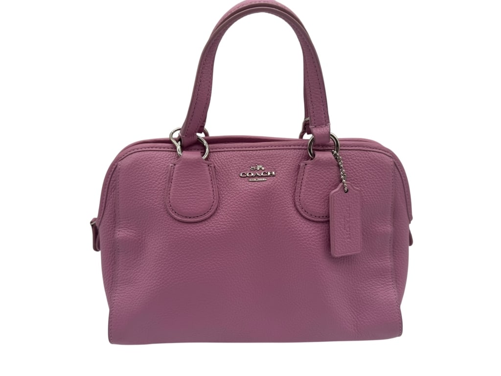 COACH PEBBLED LEATHER MINI SATCHEL IN DUST PINK (1 of 3)