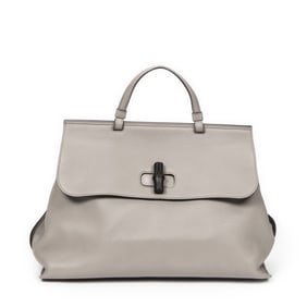 GUCCI LARGE BAMBOO DAILY TOP HANDLE GREY