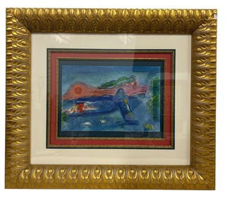 MARC CHAGALL "LA MORT DE DARCON" SIGNED PRINT COA