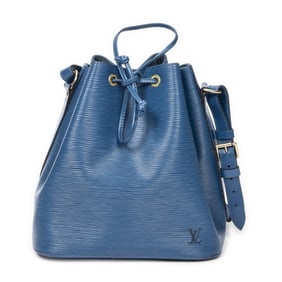 LOUIS VUITTON NOE PM BLUE EPI LEATHER BUCKET BAG