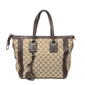 GUCCI MEDIUM CHARM TOP HANDLE MONOGRAM CANVAS BAG