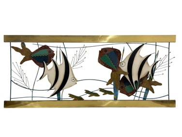 VINTAGE METAL FISH WALL SCULPTURE