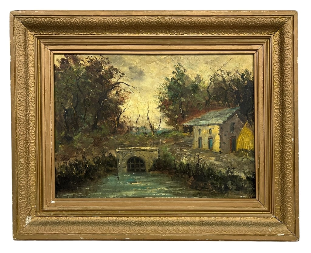 VINTAGE LANDSCAPE OIL ON CANVAS PAINTING (1 of 8)