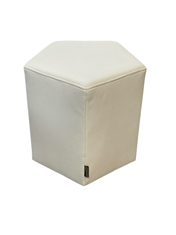 CARLO PERAZZI WHITE HEXAGON OTTOMAN 16" (1 of 6)
