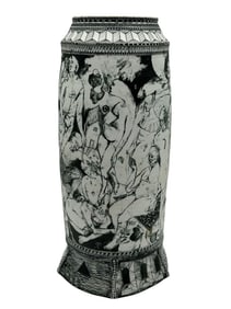 EDWARD S. EBERLE "TEXTURAL HIERACHY" CERAMIC VASE 15"