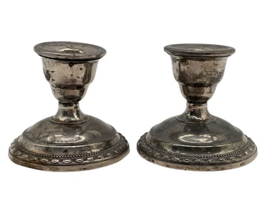 LA PIERRE WEIGHTED STERLING CANDLESTICKS