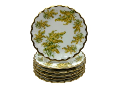 HAND PAINTED BAVARIAN GOLDENROD TEA SAUCERS