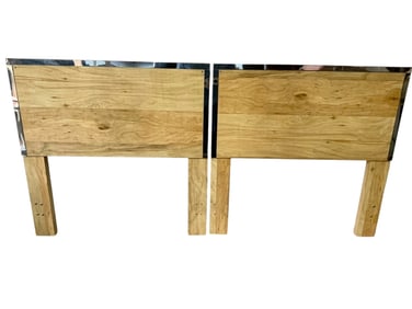 MID MOD WOOD & CHROME HEADBOARD 78"