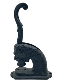 ANTIQUE CAST IRON DESK SEAL EMBOSSER W LION HEAD