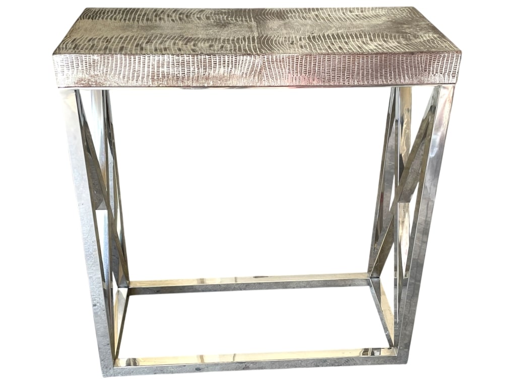 SHAGREEN TOP X BASE CONSOLE CHROME 31" (1 of 7)