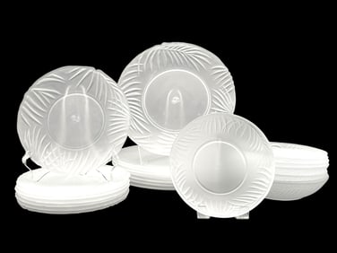 FROSTED GLASS DINNERWARE SET 24 PCS
