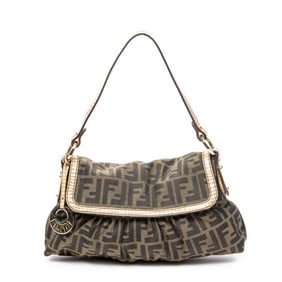 FENDI SMALL CHEF ZUCCA CANVAS SHOULDER BAG