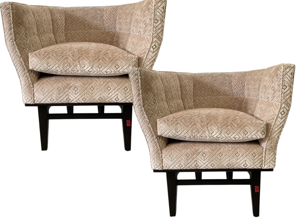 PAIR OF NATHAN ANTHONY DESIGNER ACCENT CHAIRS (1 of 7)