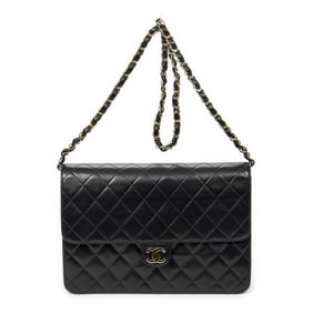 CHANEL CC PUSH LOCK STRAIGHT SINGLE FLAP HANDBAG