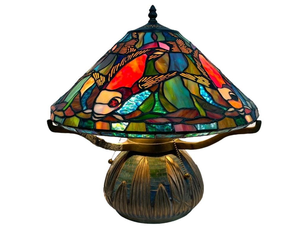 TIFFANY STYLE KOI FISH TABLE LAMP 17" (1 of 8)