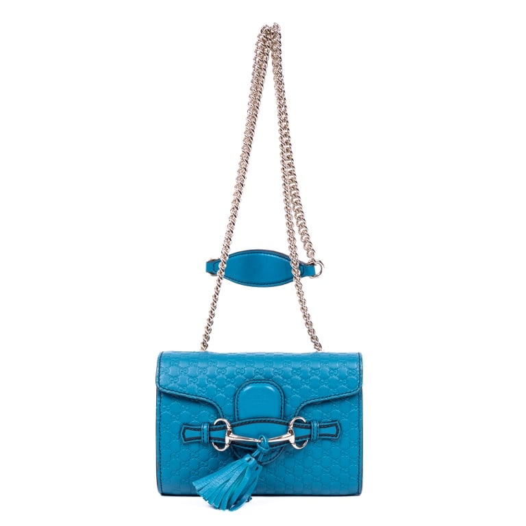 GUCCI EMILY CROSSBODY MINIBLUE MICROGUCCISSIMA BAG (1 of 11)