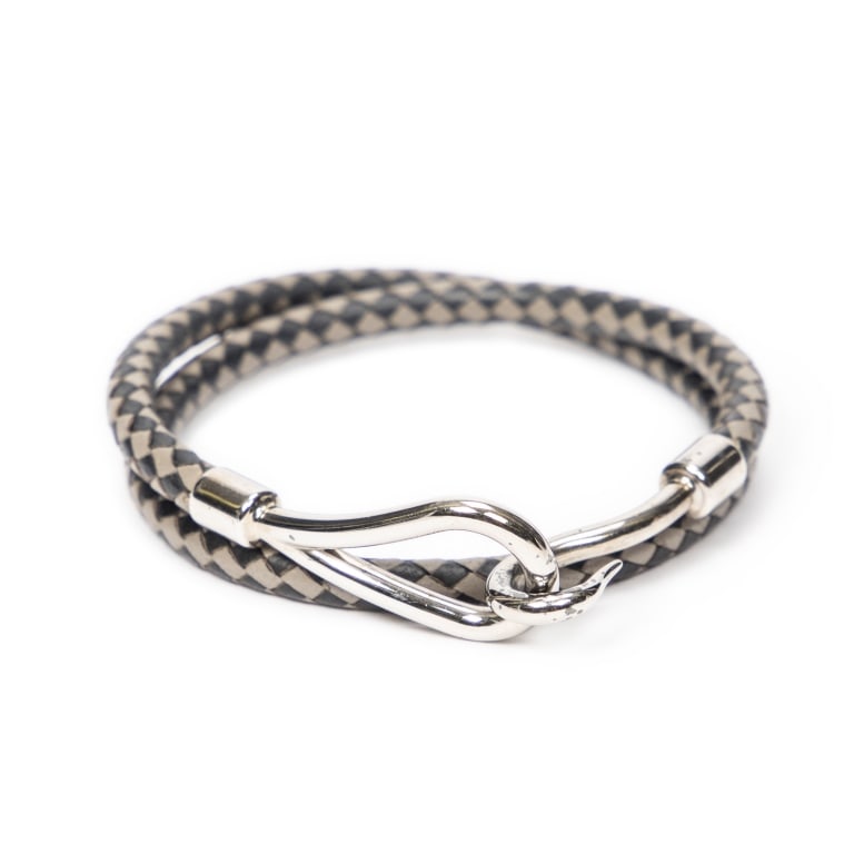 HERMÈS JUMBO HOOK WOVEN LEATHER BRACELET (1 of 3)