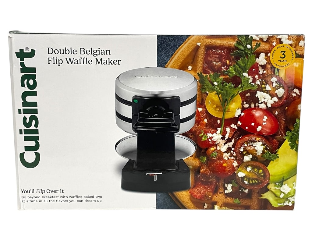 CUISINART DOUBLE BELGIAN FLIP WAFFLE MAKER IN BOX (1 of 7)