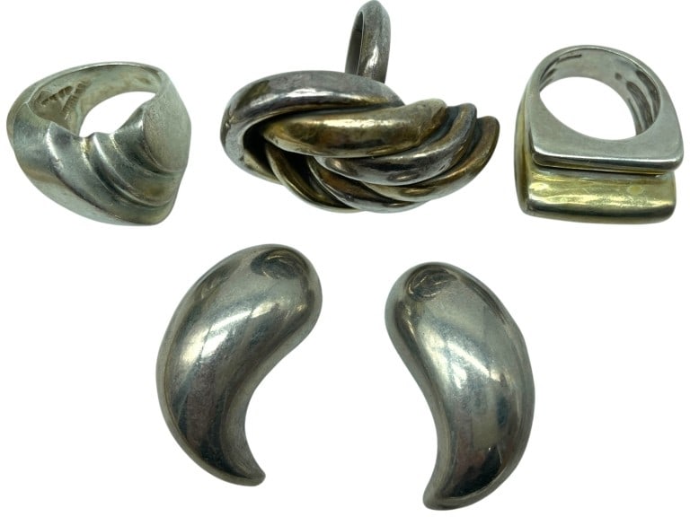 VINTAGE MODERNIST STERLING SILVER JEWELRY 60G (1 of 5)