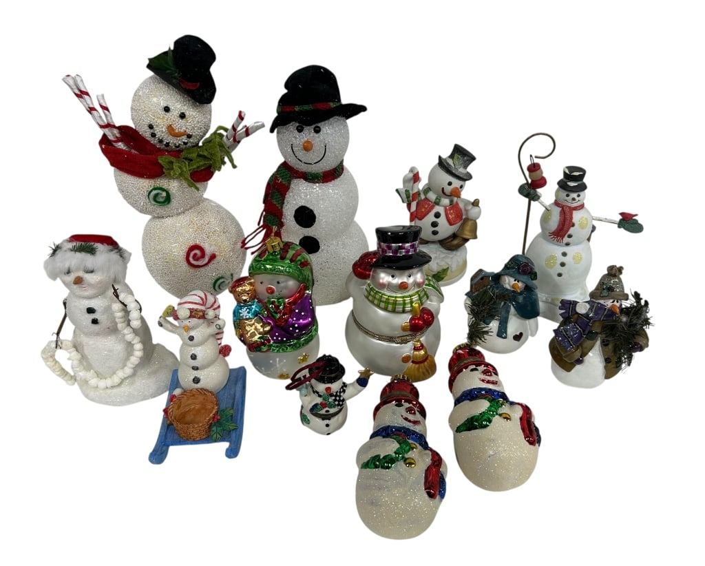 LOT OF 13 SNOW MAN FIGURINES (1 of 12)