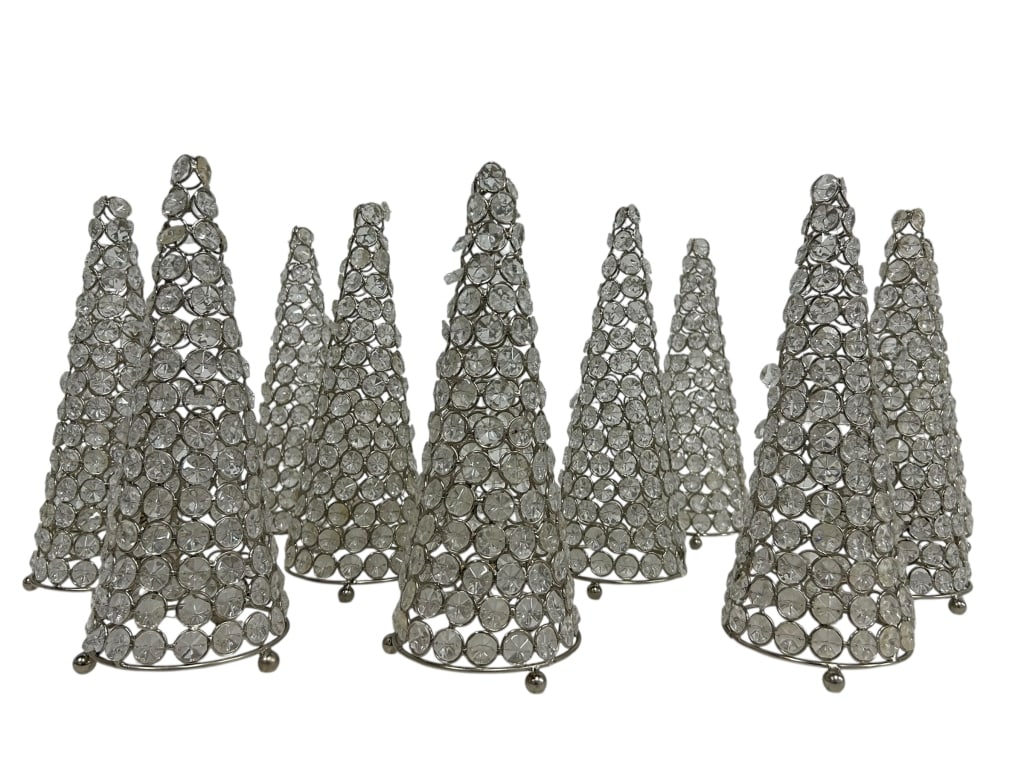 SET OF 12 CRYSTAL CHRISTMAS TREE FIGURES 4"X10' (1 of 9)