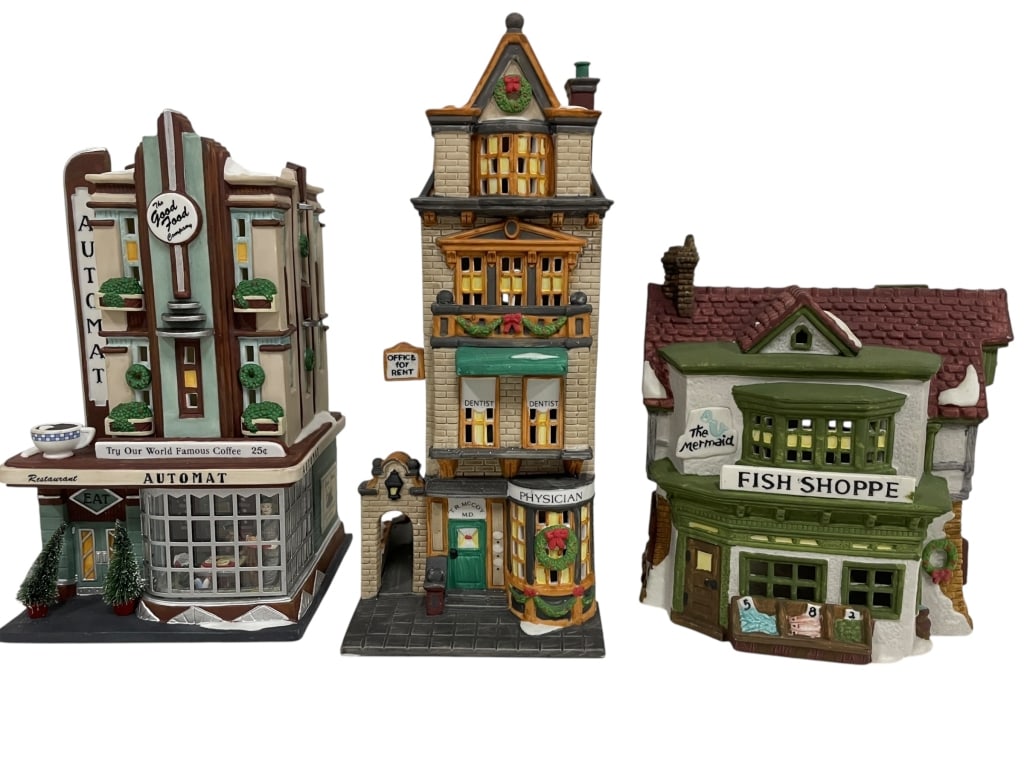3 DEPT. 56 CERAMIC HOLIDAY VILLAGE BUILDINGS (1 of 6)