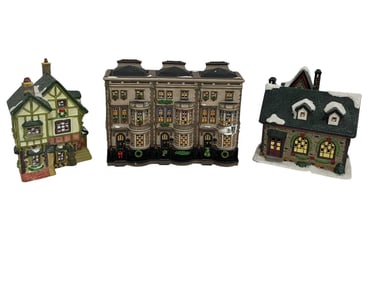 3 DEPARTMENT 56  HOLIDAY VILLAGE BUILDINGS