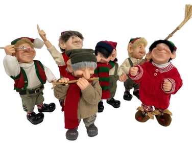 6 ZIM'S HEIRLOOM CHRISTMAS ELF FIGURINES 10"