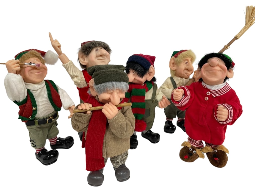 6 ZIM'S HEIRLOOM CHRISTMAS ELF FIGURINES 10" (1 of 10)