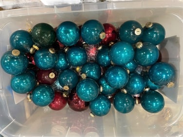 LOT OF SHINY BRITE-STYLE GLASS CHRISTMAS ORNAMENTS