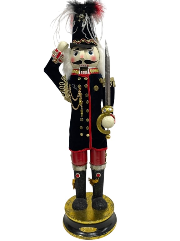 TALL NUTCRACKER WITH FEATHERED HAT AND SWORD 24" (1 of 6)