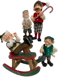 SET OF FOUR ZIM’S HEIRLOOM CHRISTMAS ELF FIGURES