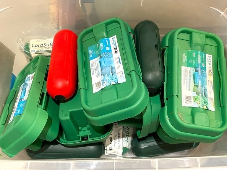 LOT OF OUTDOOR SOCKETBOXES AND CORD PROTECTORS (1 of 3)