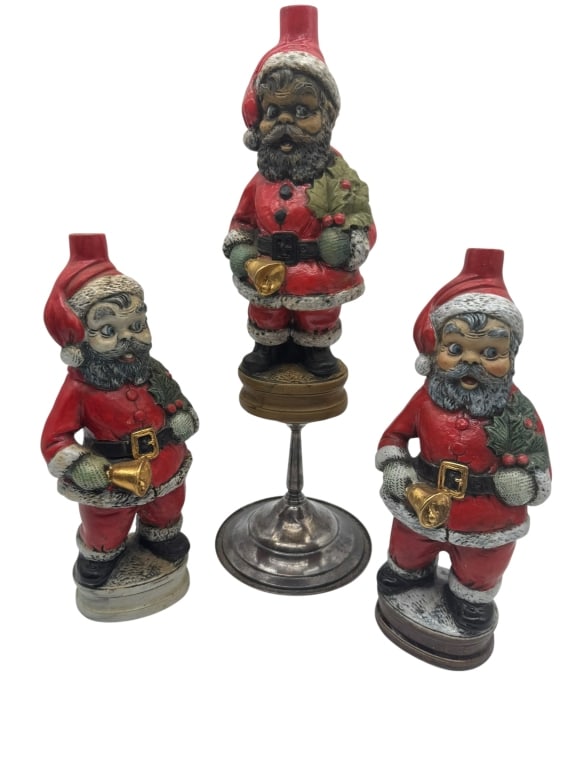 SET OF THREE VINTAGE SANTA CLAUS FIGURAL BOTTLES (1 of 2)