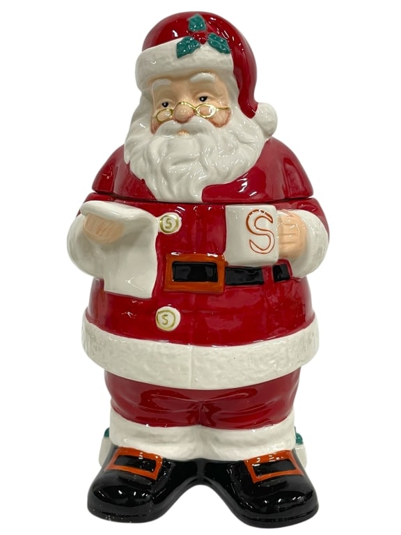 VINTAGE STYLE CERAMIC SANTA CLAUS COOKIE JAR 12" (1 of 8)