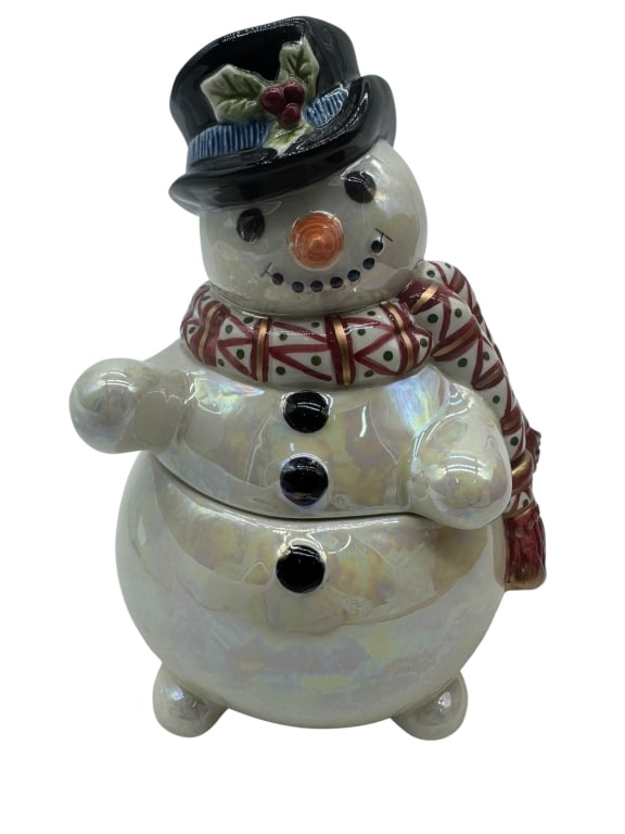 FITZ AND FLOYD HOLIDAY SNOWMAN BOX (1 of 4)