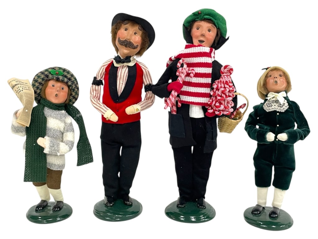 FOUR BYERS’ CHOICE CHRISTMAS CAROLER FIGURINES (1 of 4)