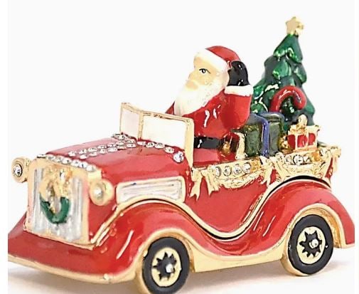 NEW! SANTA CLAUSE IN CAR TRINKET BOX (1 of 5)