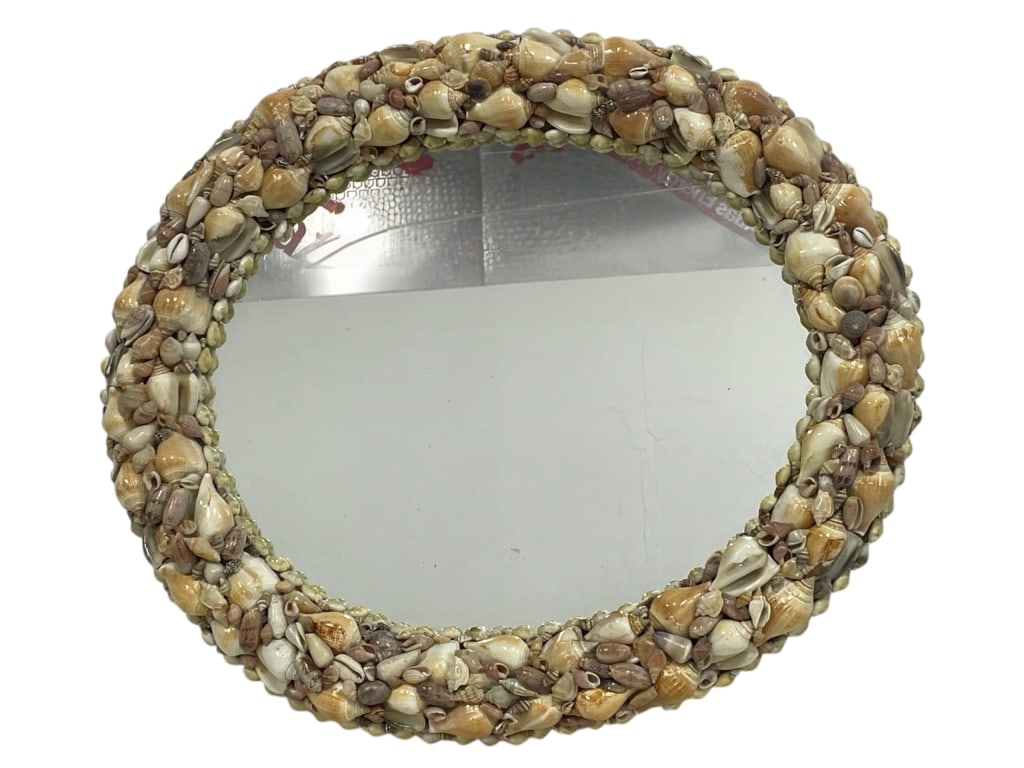 ROUND SHELL ENCRUSTED MIRROR 24" (1 of 4)