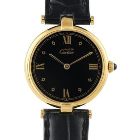 CARTIER MUST DE CARTIER VENDOME BLACK DIAL WATCH