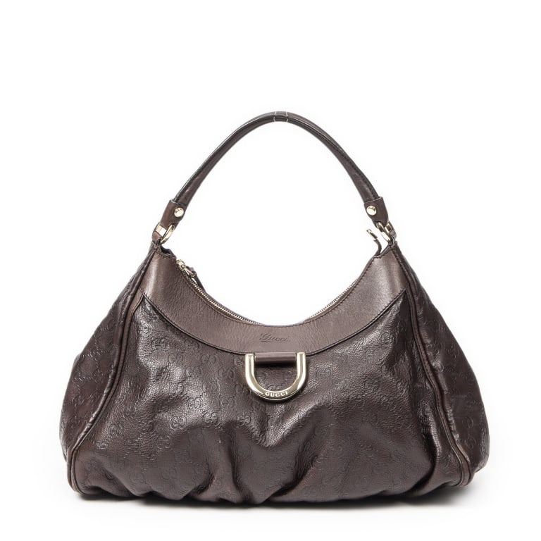 GUCCI D-RING HOBO GUCCISSIMA CALFSKIN LEATHER BAG