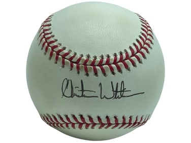 CHRISTIE TODD WHITMAN SIGNED BASEBALL