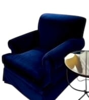 DURALEE BLUE VELVET CHAIR 39" (1 of 4)
