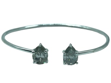 3CT TWO PEAR CUT MOISSANITE ADJUSTABLE BRACELET