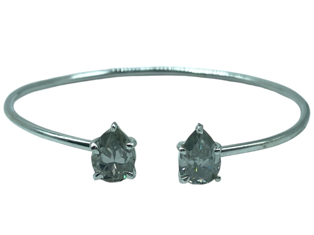 3CT TWO PEAR CUT MOISSANITE ADJUSTABLE BRACELET (1 of 6)